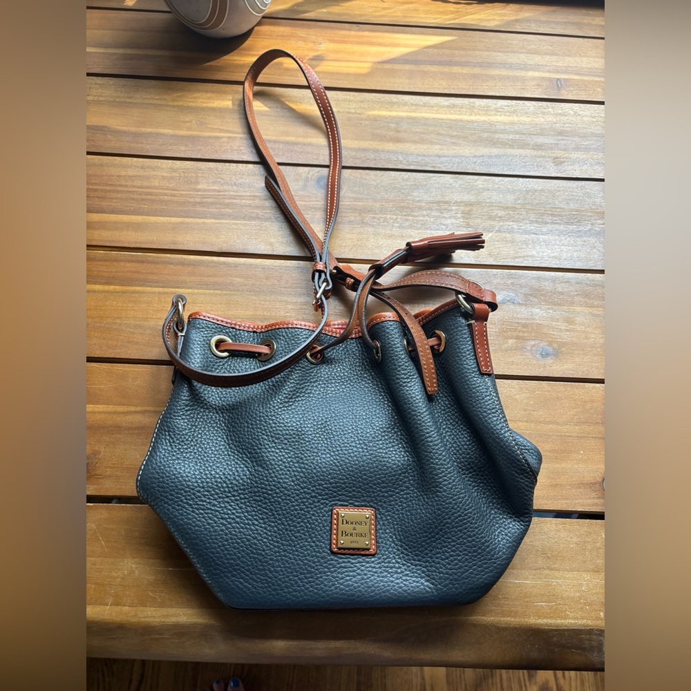 NWOT Dooney & Bourke Elephant Grey and Brown Kendall Crossbody Bag